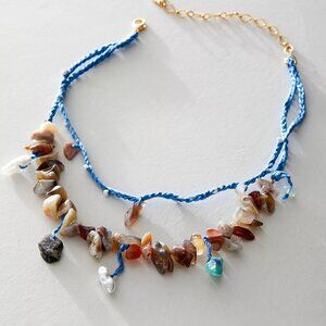 FREE PEOPLE x Ariana Ost Paris Single Layered Semi Precious Stone Necklace NWT